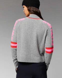 Sale FROM FUTURE Pull Col Montant Future Contraste Leger Navy