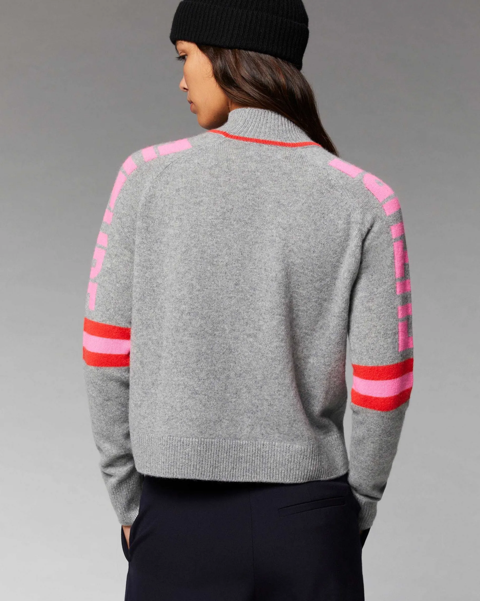 Sale FROM FUTURE Pull Col Montant Future Contraste Leger Navy