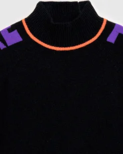 Hot FROM FUTURE Pull Col Montant Future Contraste Leger Noir