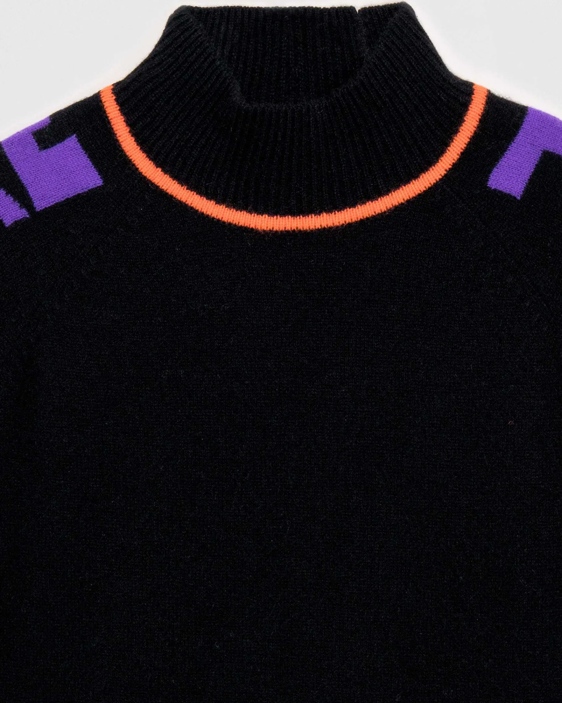 Hot FROM FUTURE Pull Col Montant Future Contraste Leger Noir