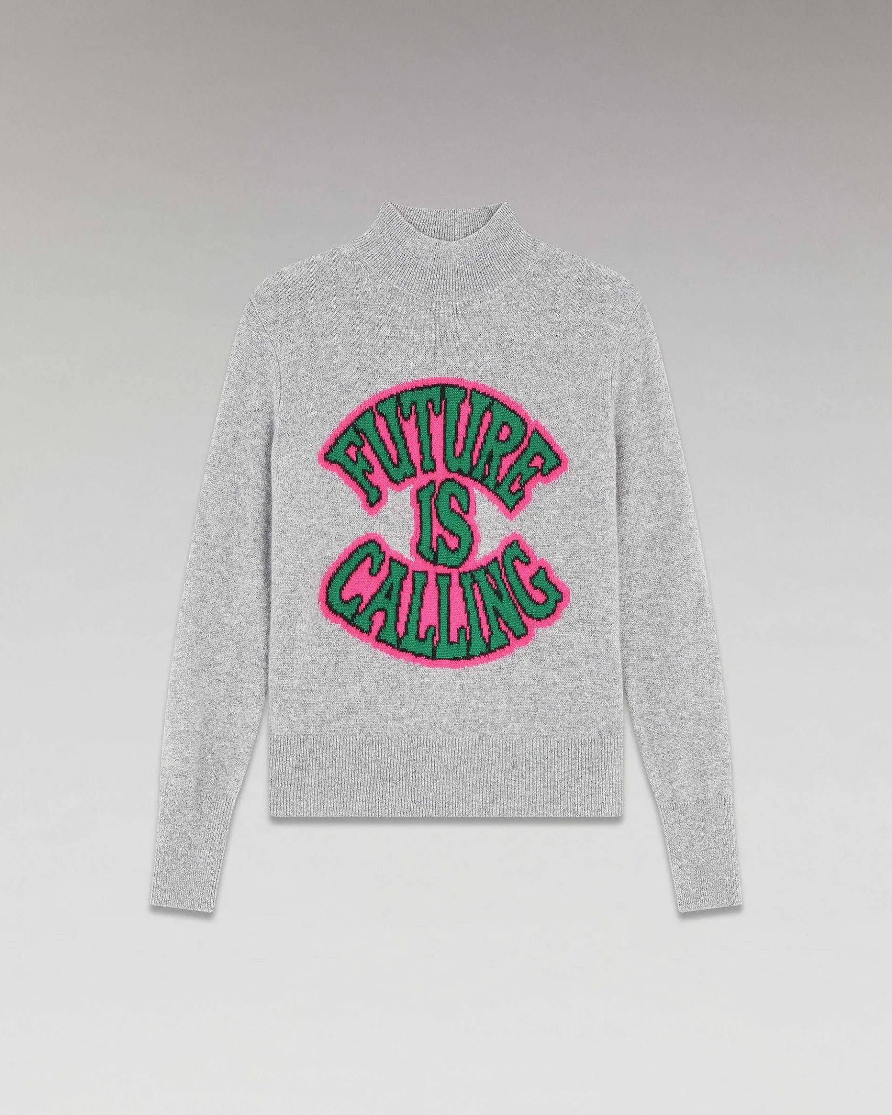Hot FROM FUTURE Pull Col Montant Future Is Calling Leger Gris Chine Fonce