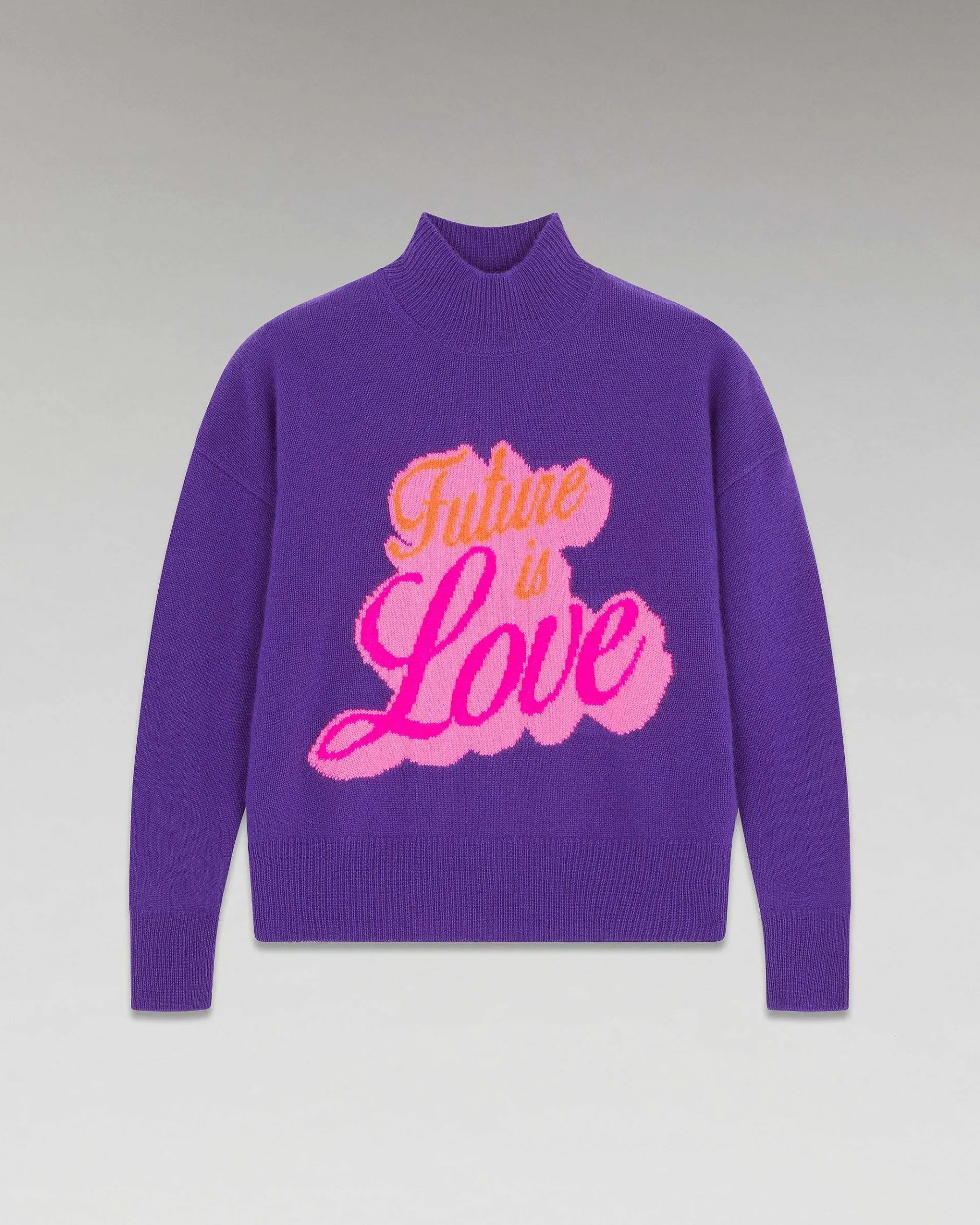 Hot FROM FUTURE Pull Col Montant Future Is Love Violet Fluo