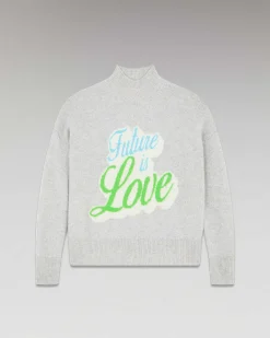 Discount FROM FUTURE Pull Col Montant Future Is Love Gris Chine Clair