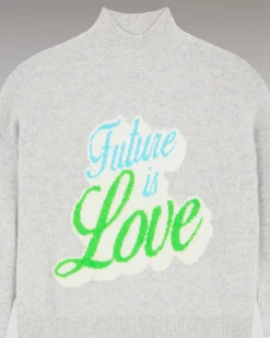 Discount FROM FUTURE Pull Col Montant Future Is Love Gris Chine Clair