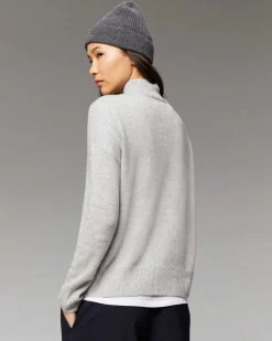 FROM FUTURE Pull Col Montant Future Leger Gris Chine Clair