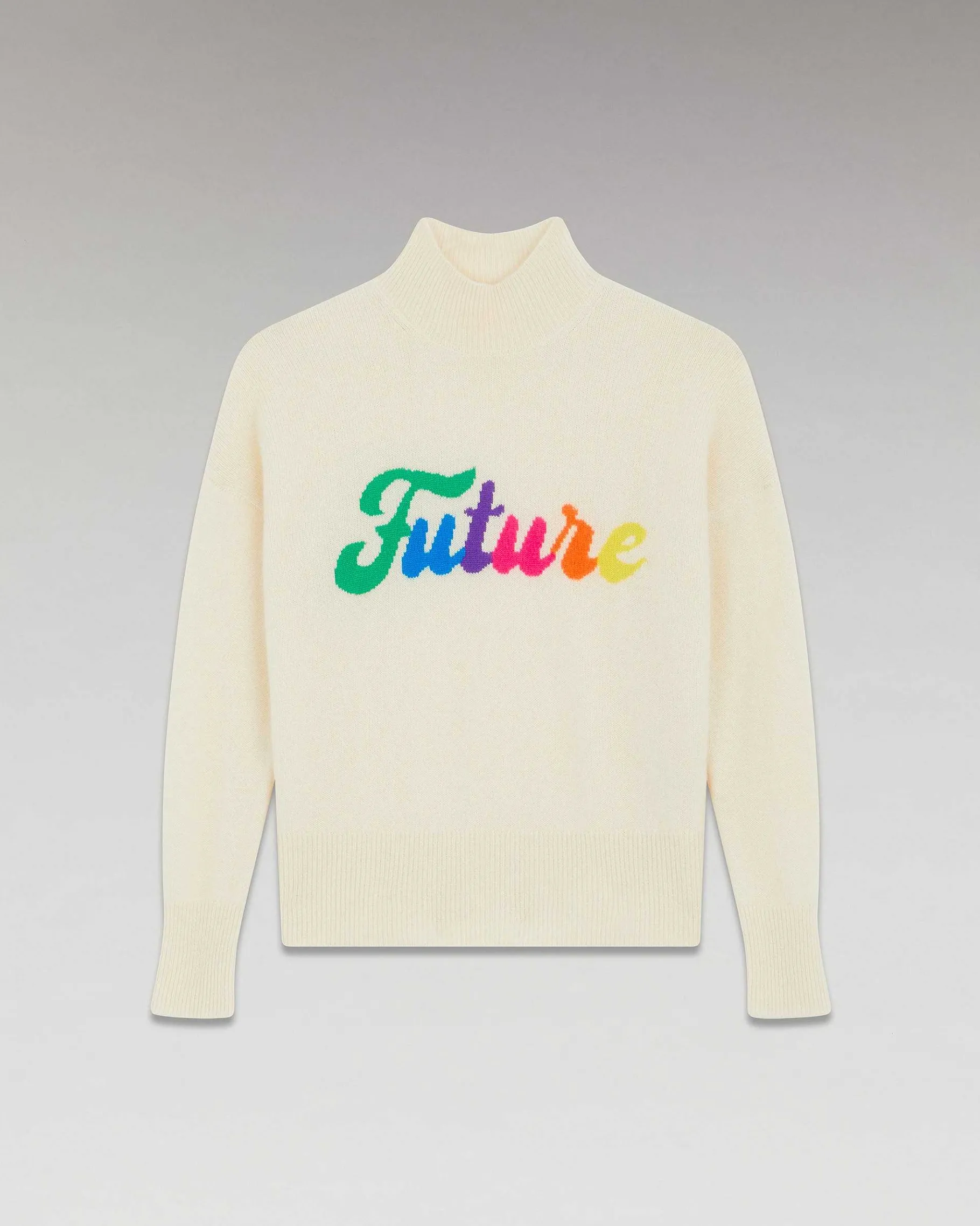 Discount FROM FUTURE Pull Col Montant Future Multico Ecru