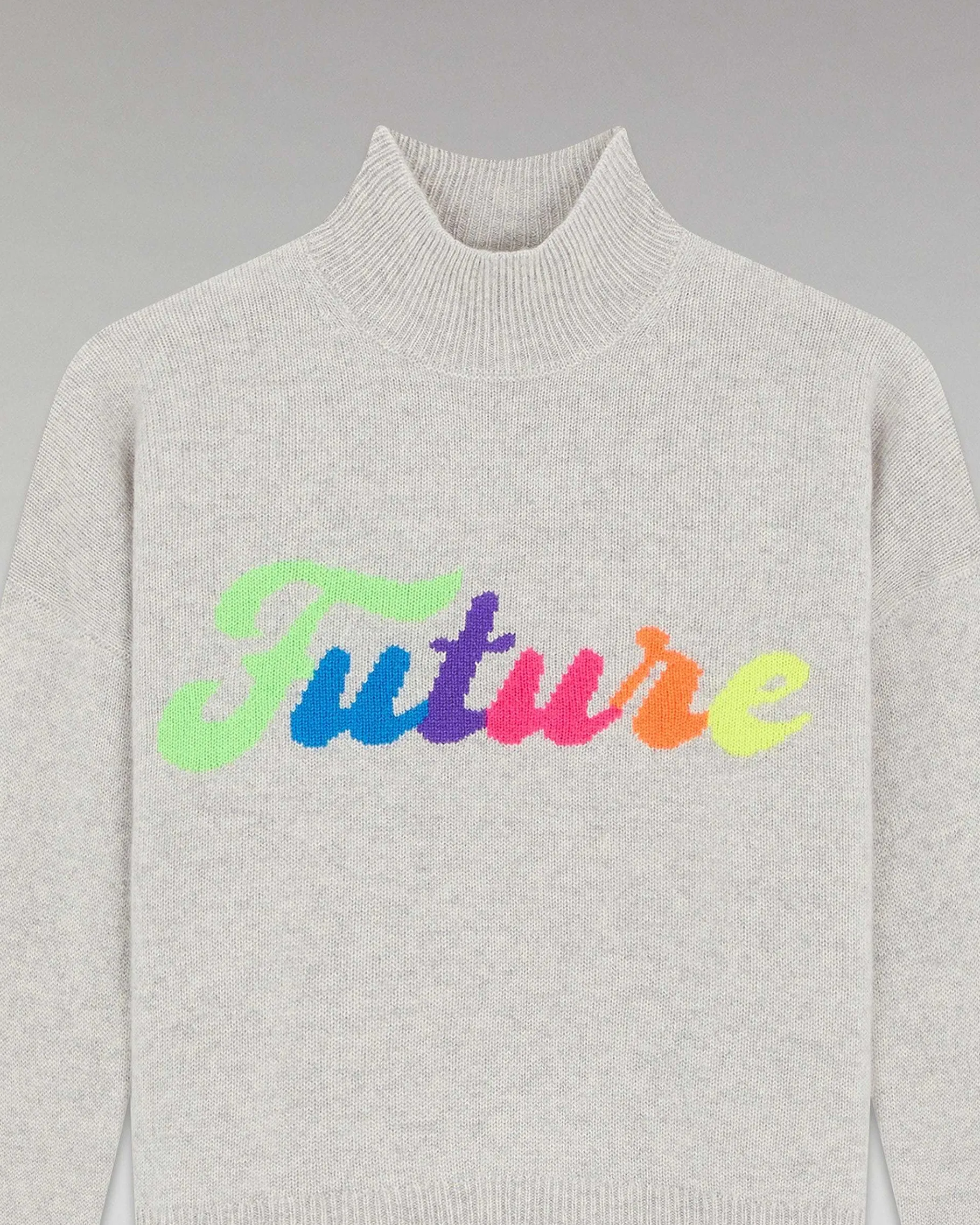 FROM FUTURE Pull Col Montant Future Multico Gris Chine Clair