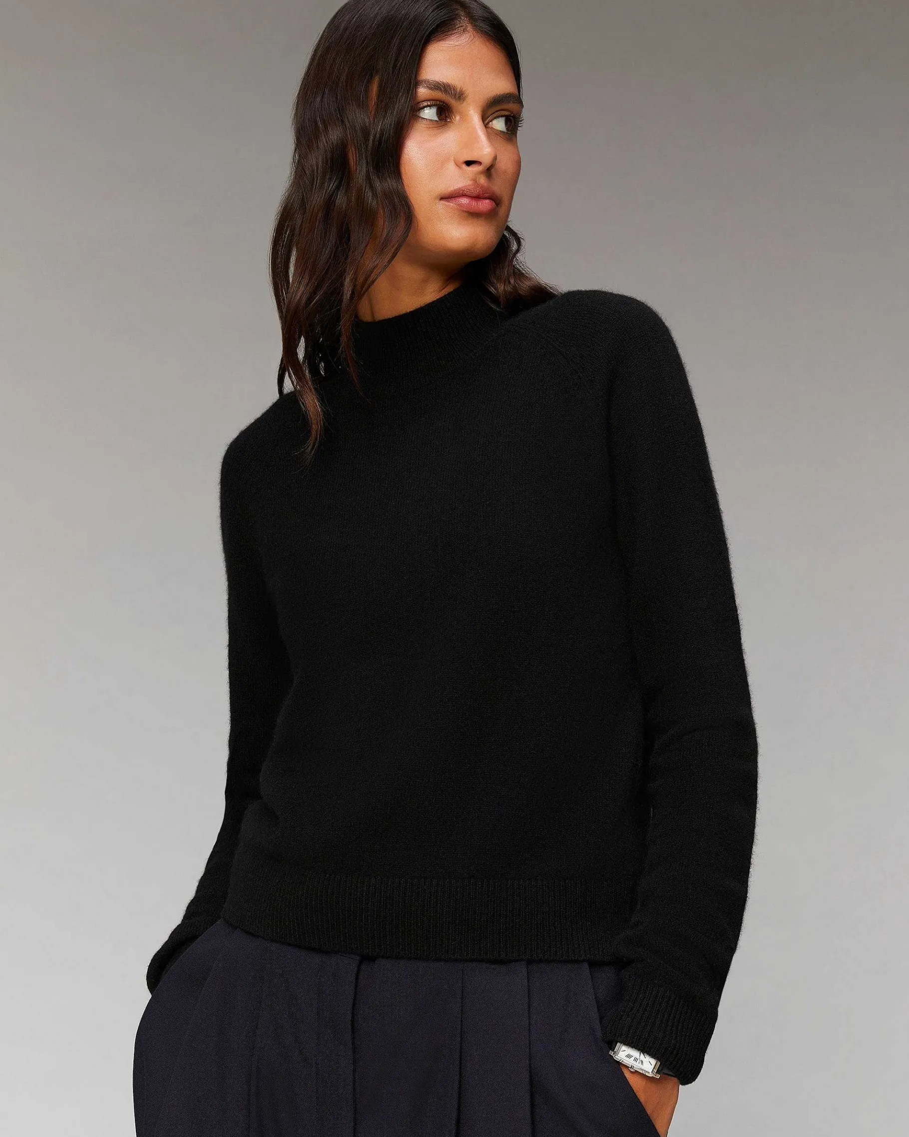 Clearance FROM FUTURE Pull Col Montant Leger Gris Chine Clair