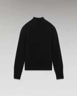 Hot FROM FUTURE Pull Col Montant Leger Noir