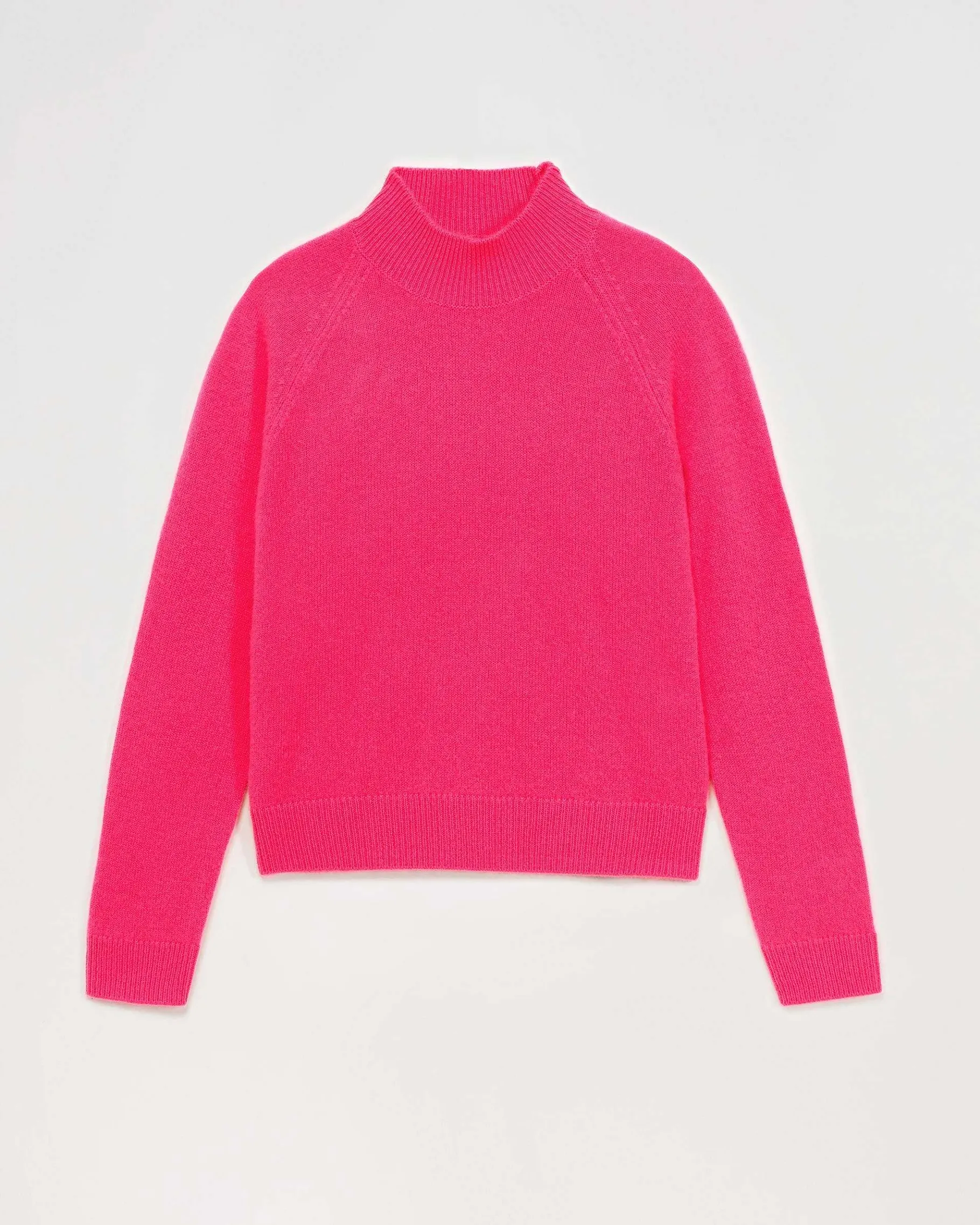 Hot FROM FUTURE Pull Col Montant Leger Winter Fuschia