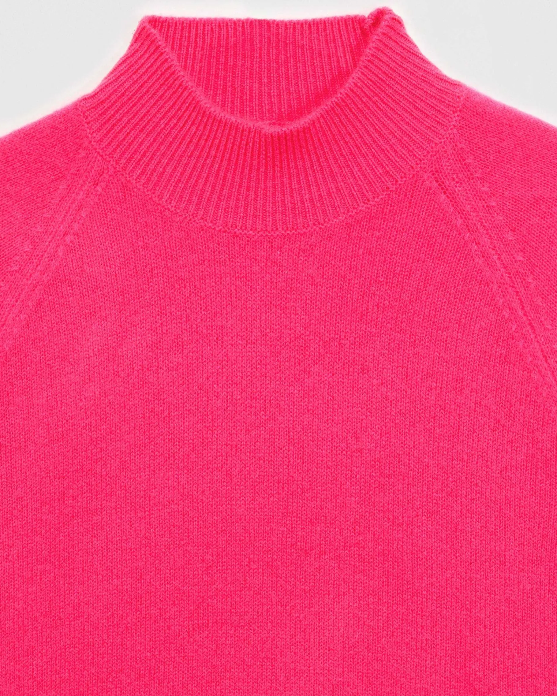 Hot FROM FUTURE Pull Col Montant Leger Winter Fuschia