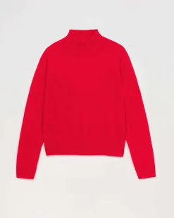 Hot FROM FUTURE Pull Col Montant Leger Red