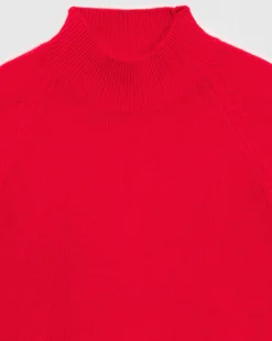 Hot FROM FUTURE Pull Col Montant Leger Red