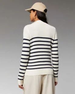 Best FROM FUTURE Pull Col Montant Mariniere A Boutons Ecru