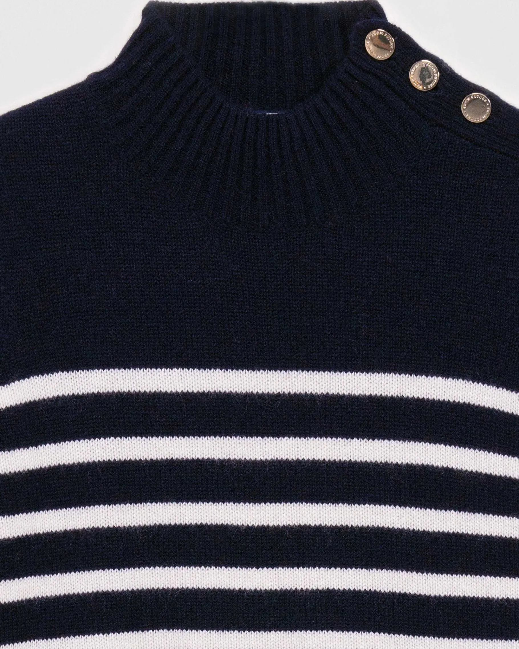 Online FROM FUTURE Pull Col Montant Mariniere A Boutons Navy