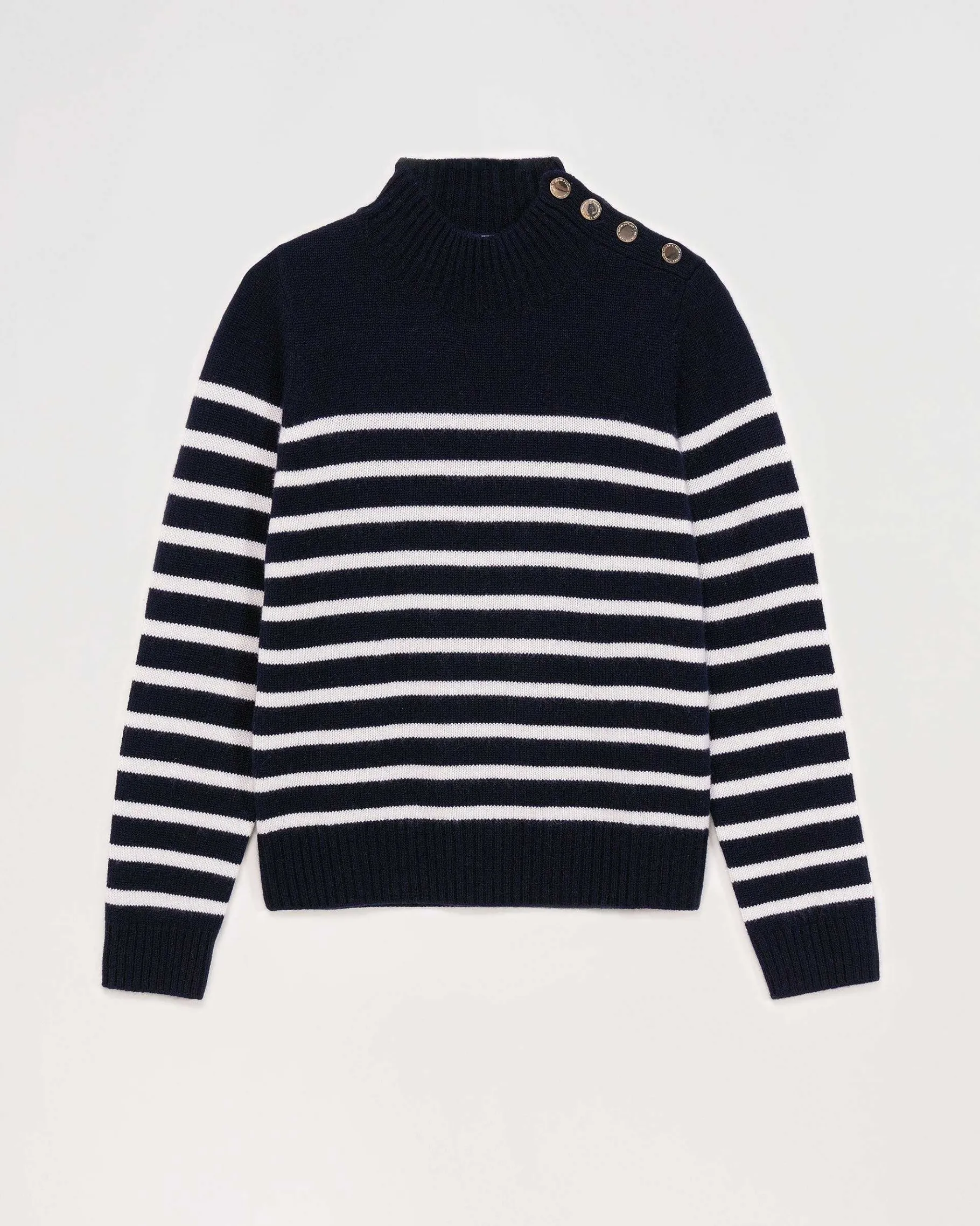 Online FROM FUTURE Pull Col Montant Mariniere A Boutons Navy