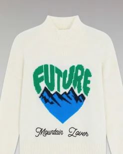 Online FROM FUTURE Pull Col Montant Mountain Lover Ecru