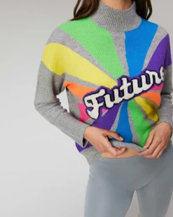Best FROM FUTURE Pull Col Montant Multico Gris Chine Fonce