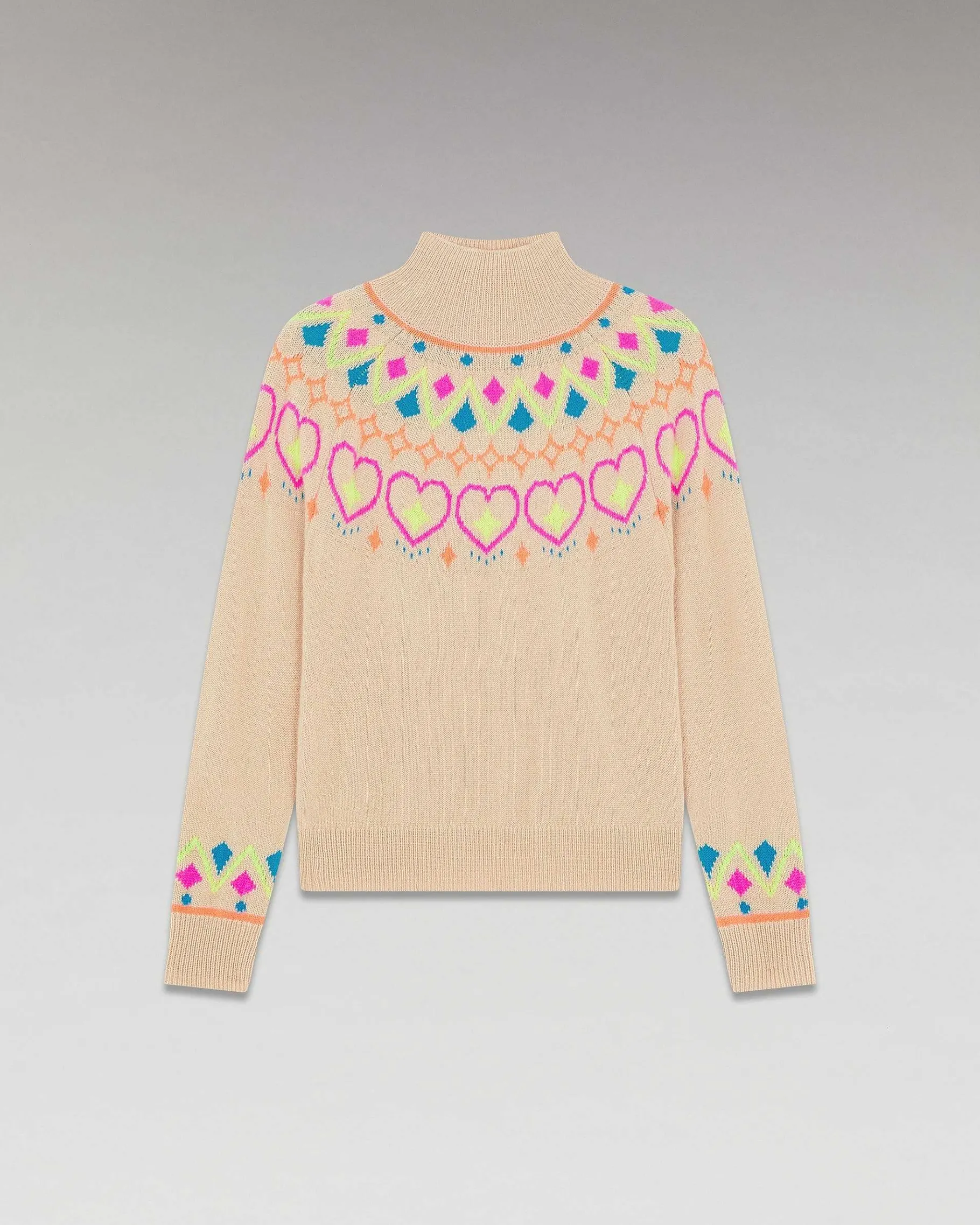 Clearance FROM FUTURE Pull Col Montant Norvegien Beige