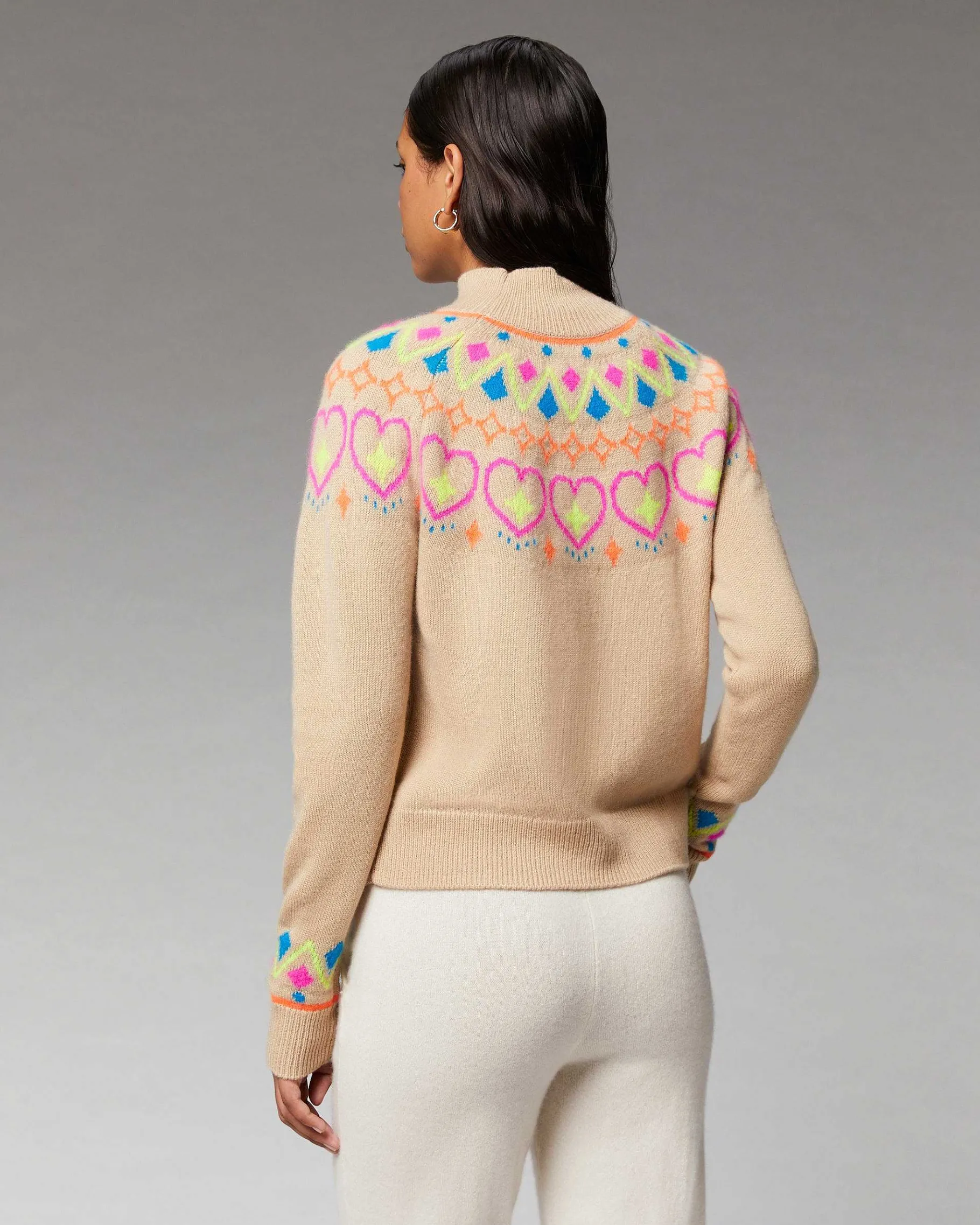 Clearance FROM FUTURE Pull Col Montant Norvegien Beige
