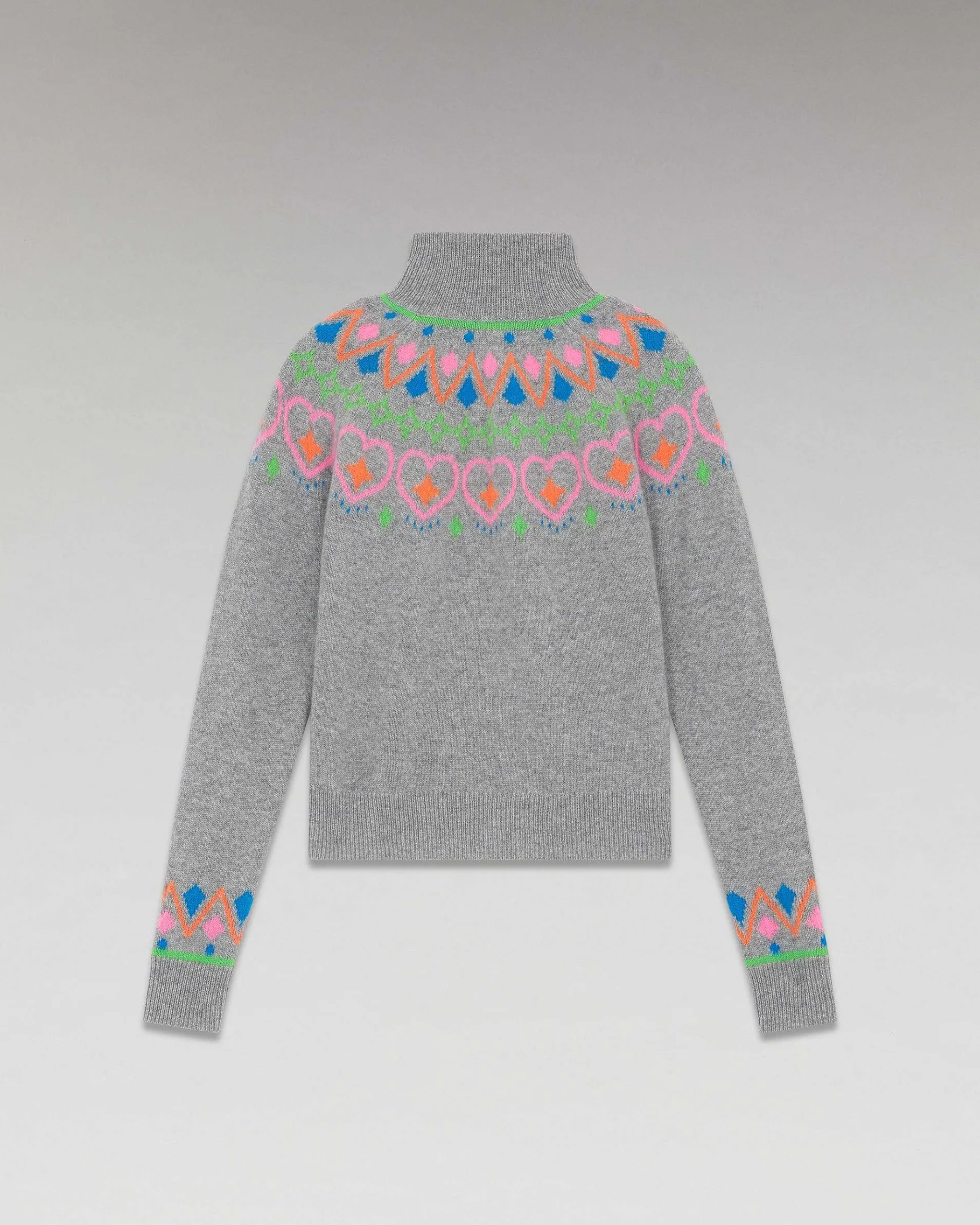Best FROM FUTURE Pull Col Montant Norvegien Gris Chine Fonce