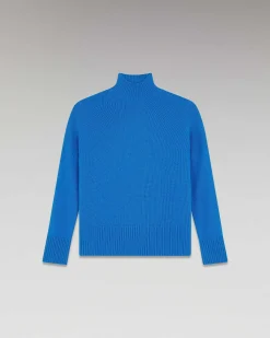 New FROM FUTURE Pull Col Montant Oversize Disco Blue