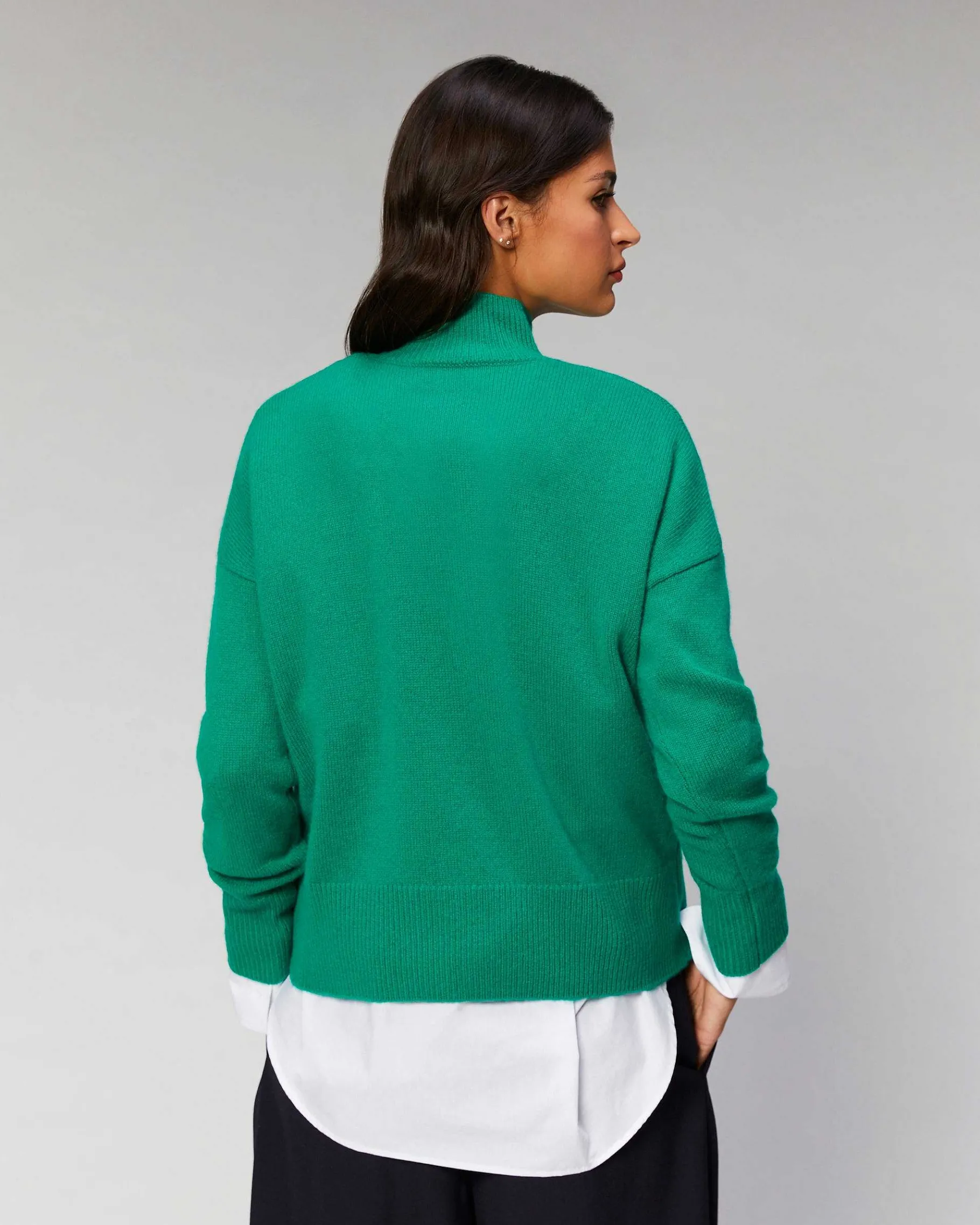 Online FROM FUTURE Pull Col Montant Oversize Winter Green
