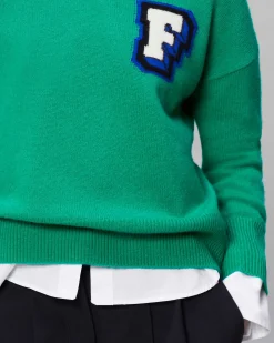 Online FROM FUTURE Pull Col Montant Oversize Winter Green