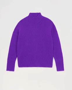 Sale FROM FUTURE Pull Col Montant Oversize Violet Fluo