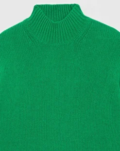 Hot FROM FUTURE Pull Col Montant Oversize Winter Green