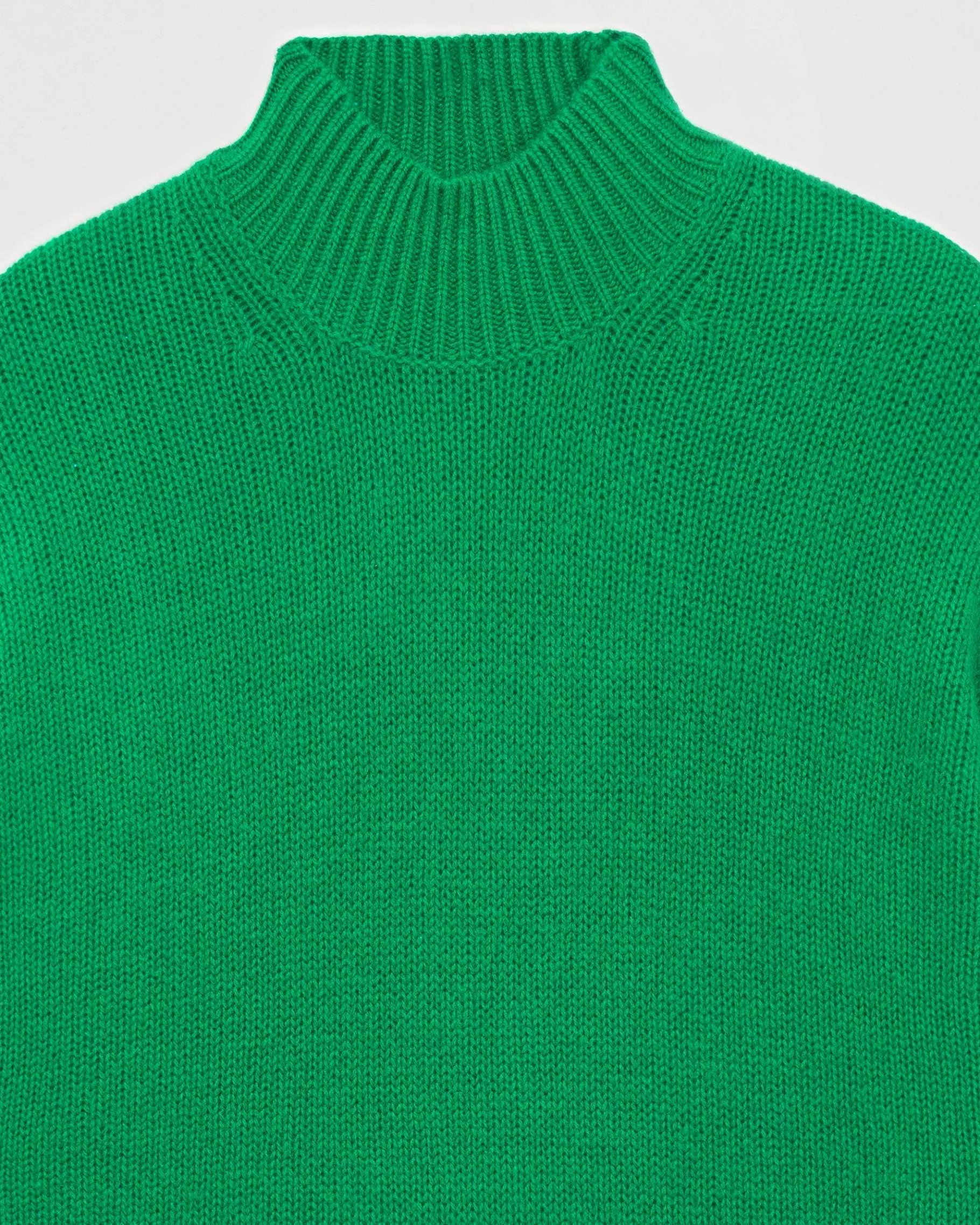 Hot FROM FUTURE Pull Col Montant Oversize Winter Green