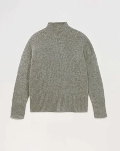 Sale FROM FUTURE Pull Col Montant Oversize Gris Chine Fonce