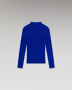 Discount FROM FUTURE Pull Col Montant Seconde Peau Pop Blue