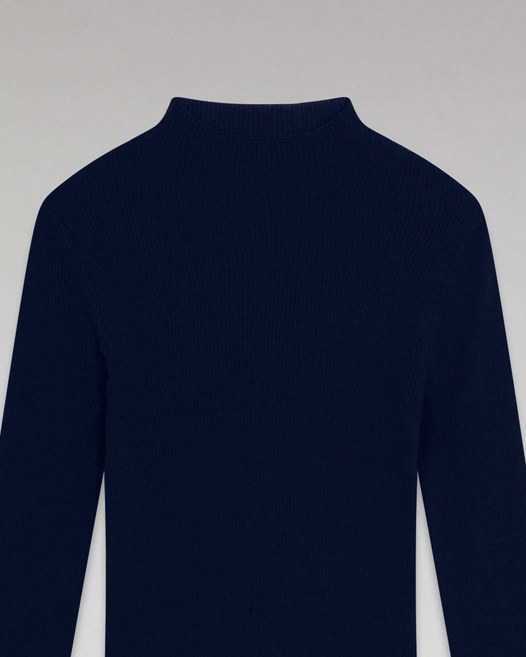Clearance FROM FUTURE Pull Col Montant Seconde Peau Navy