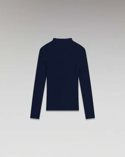 Clearance FROM FUTURE Pull Col Montant Seconde Peau Navy