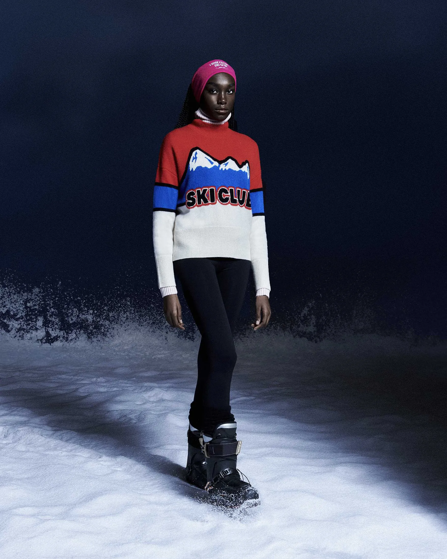 New FROM FUTURE Pull Col Montant Ski Club Montagnes Power Red