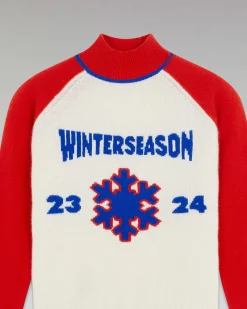 New FROM FUTURE Pull Col Montant Winter Season Power Red