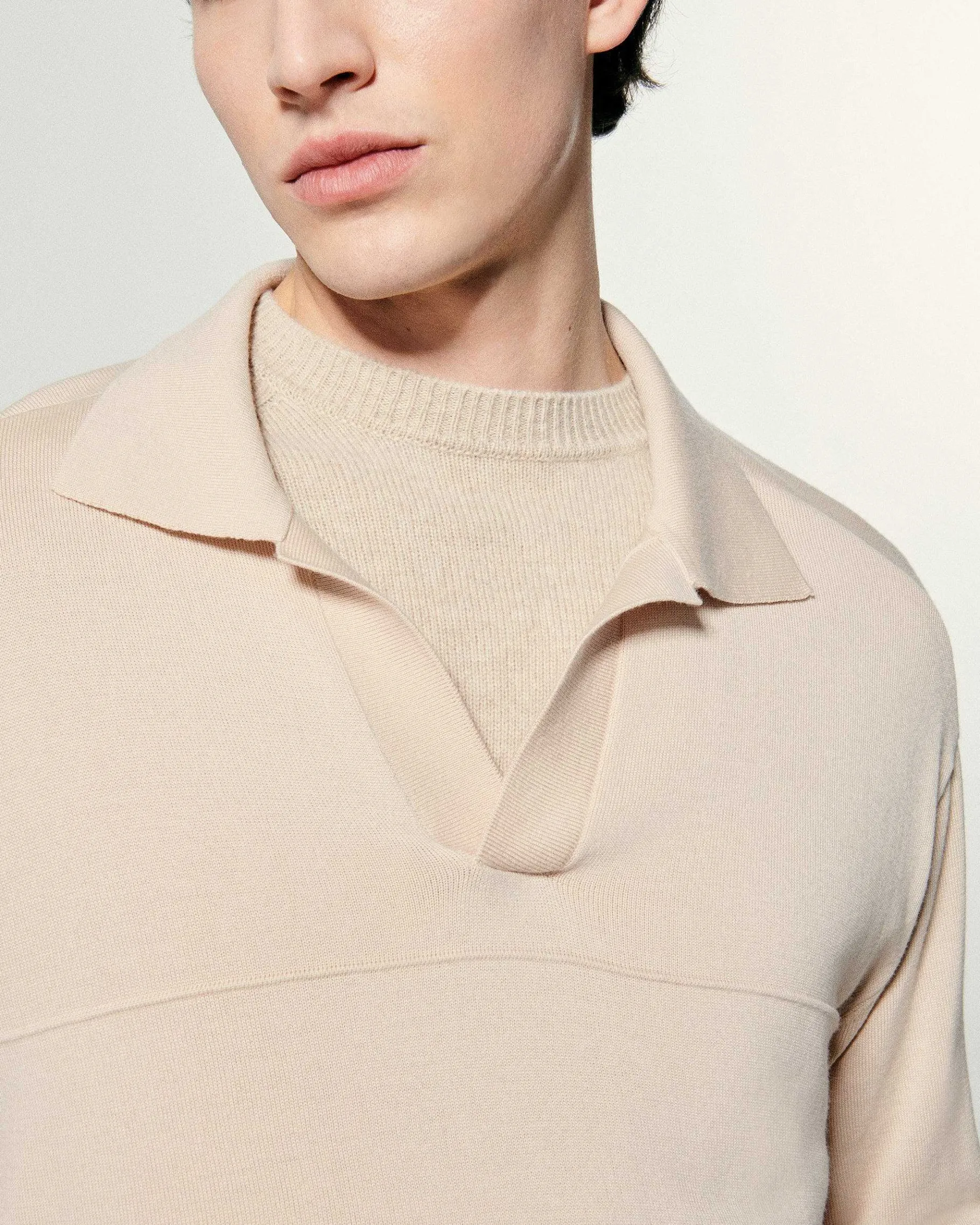 Outlet FROM FUTURE Pull Col Polo Light Beige
