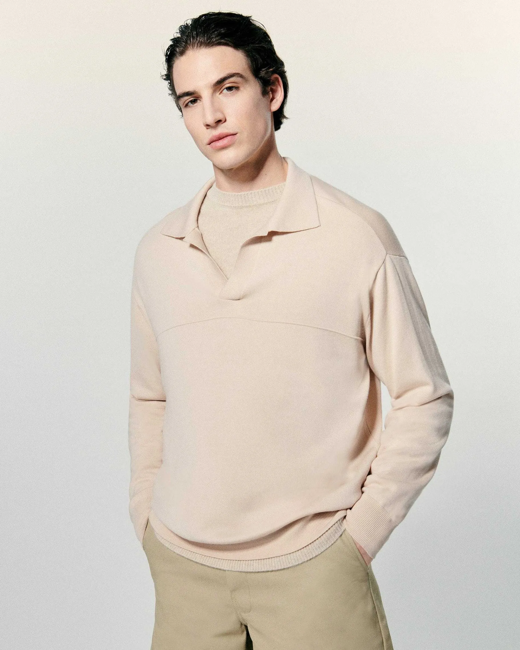 Outlet FROM FUTURE Pull Col Polo Light Beige