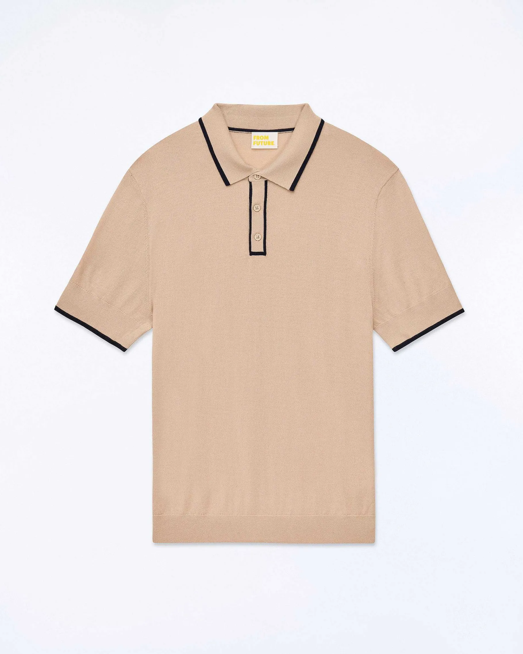 New FROM FUTURE Pull Col Polo Tropical Camel