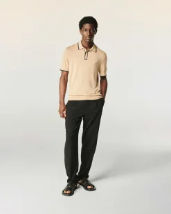 New FROM FUTURE Pull Col Polo Tropical Camel