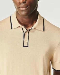 New FROM FUTURE Pull Col Polo Tropical Camel