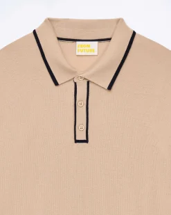 New FROM FUTURE Pull Col Polo Tropical Camel