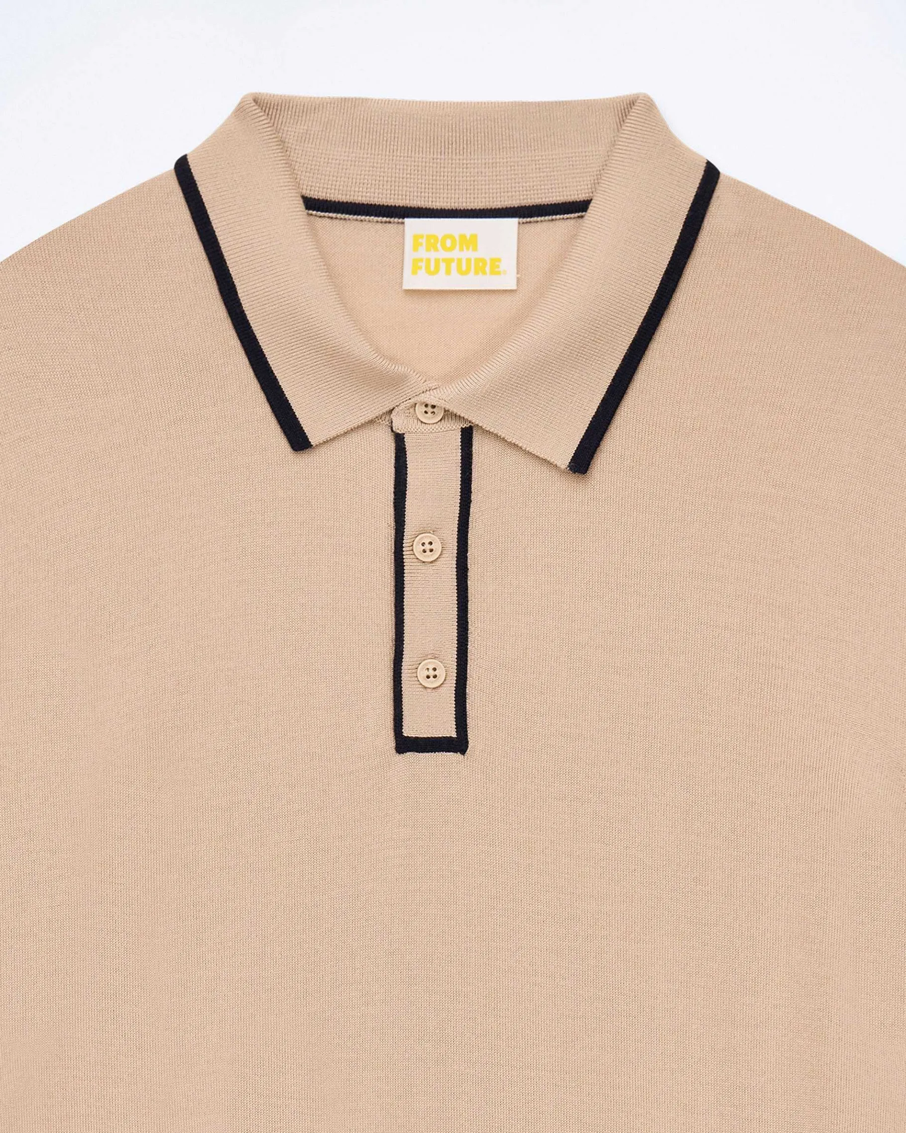 New FROM FUTURE Pull Col Polo Tropical Camel