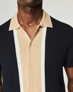 New FROM FUTURE Pull Col Polo Navy