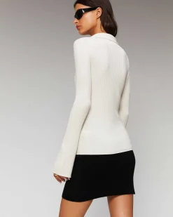 Discount FROM FUTURE Pull Col Polo A Cotes Sable