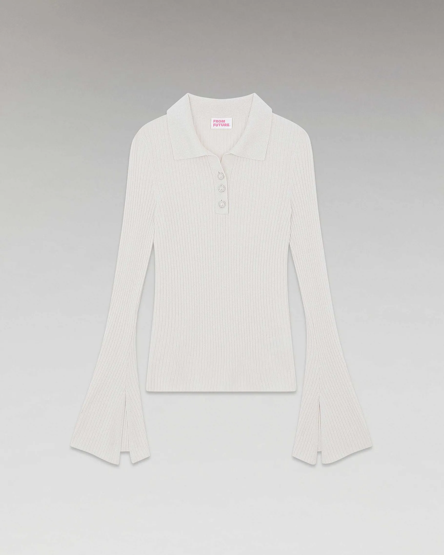 Discount FROM FUTURE Pull Col Polo A Cotes Sable