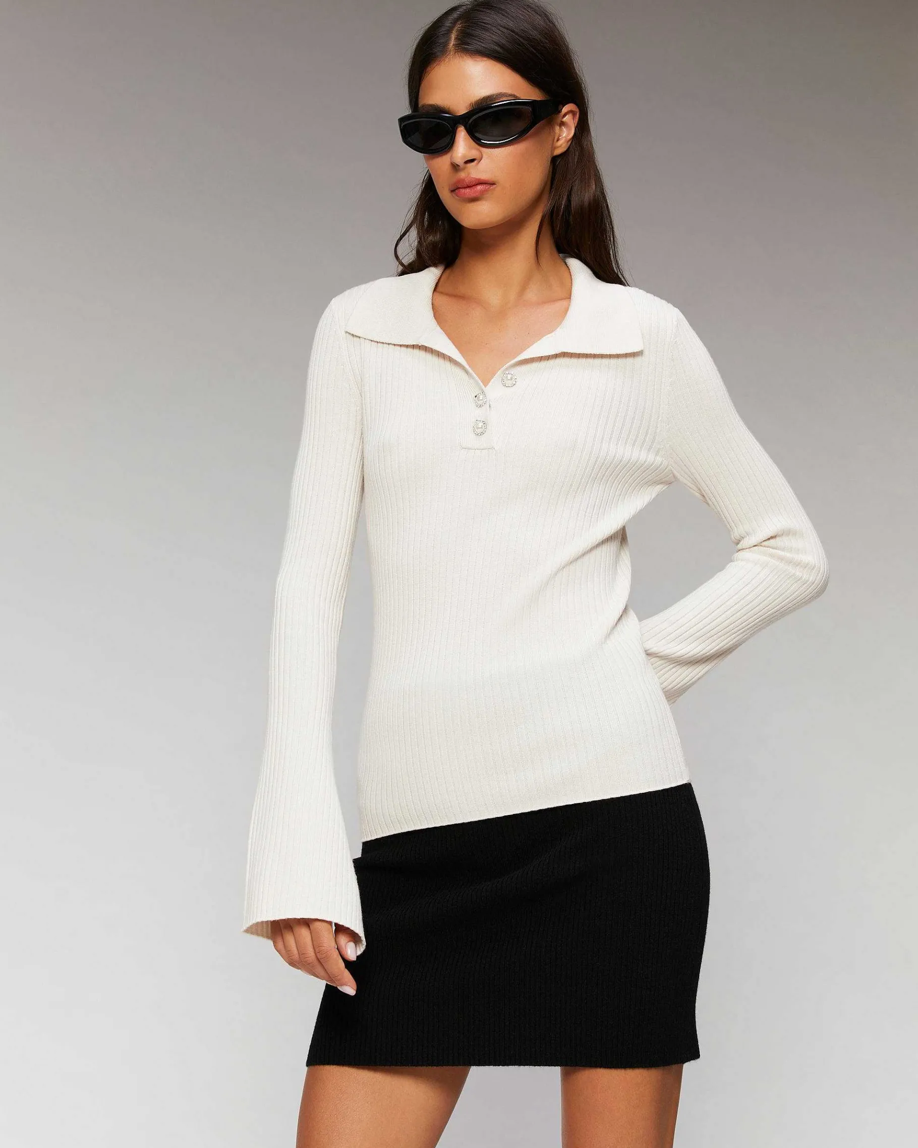 Discount FROM FUTURE Pull Col Polo A Cotes Sable