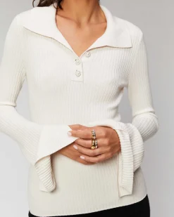 Discount FROM FUTURE Pull Col Polo A Cotes Sable
