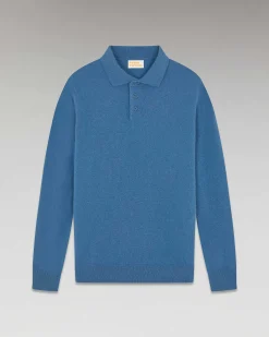 Online FROM FUTURE Pull Col Polo Basique Washed Blue